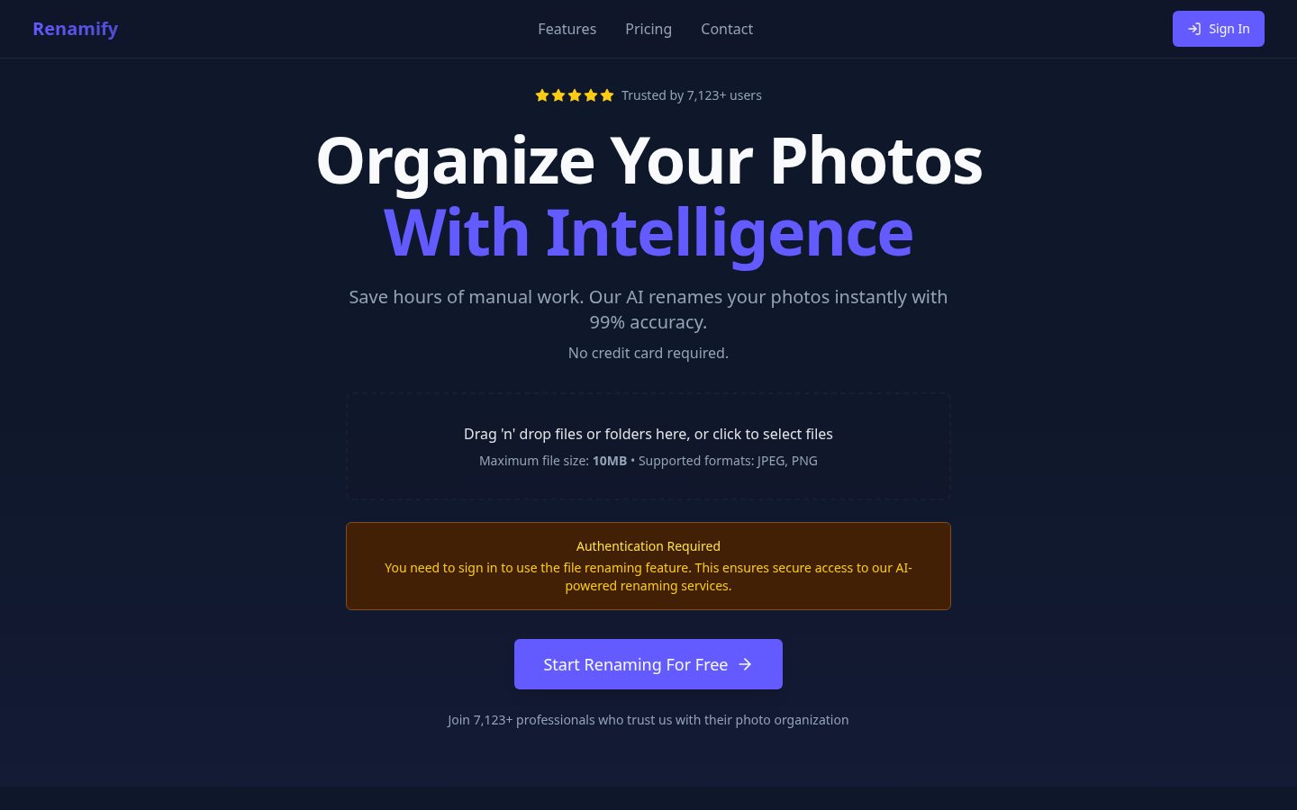 Renamify Homepage