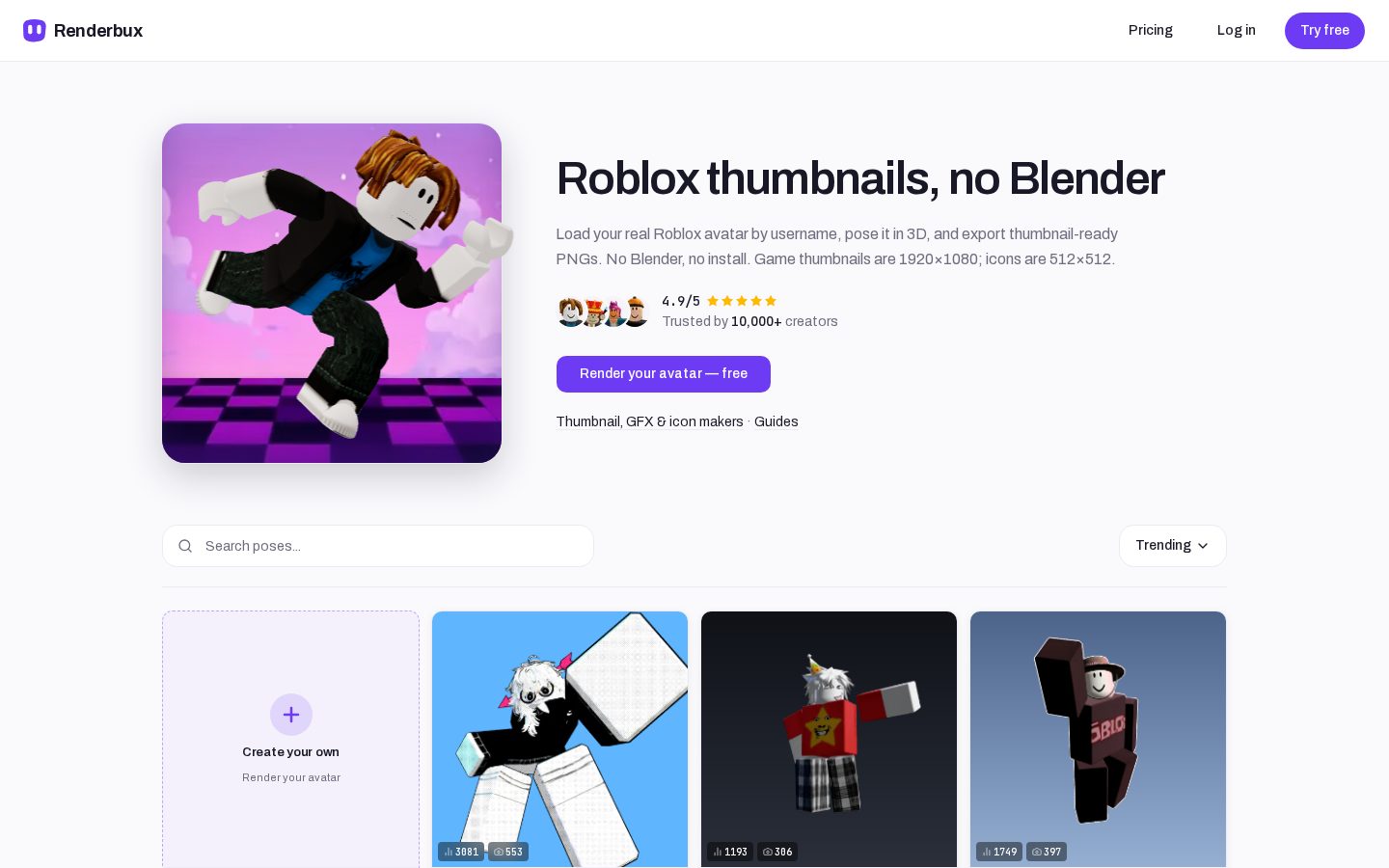 Renderbux Homepage