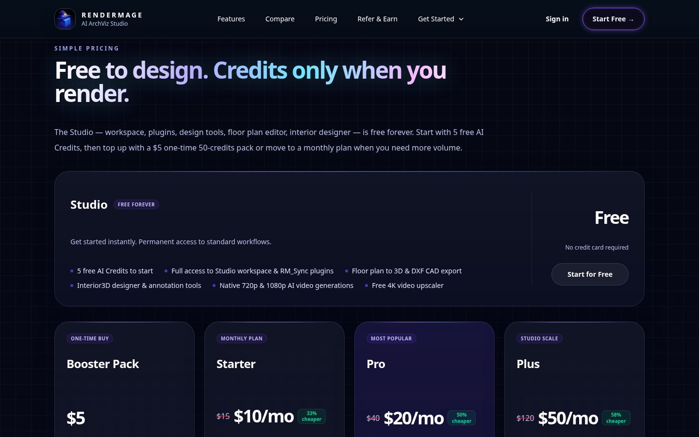 RenderMage Pricing