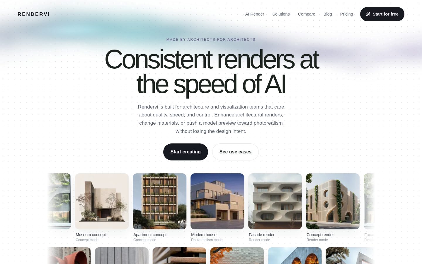 Rendervi Homepage
