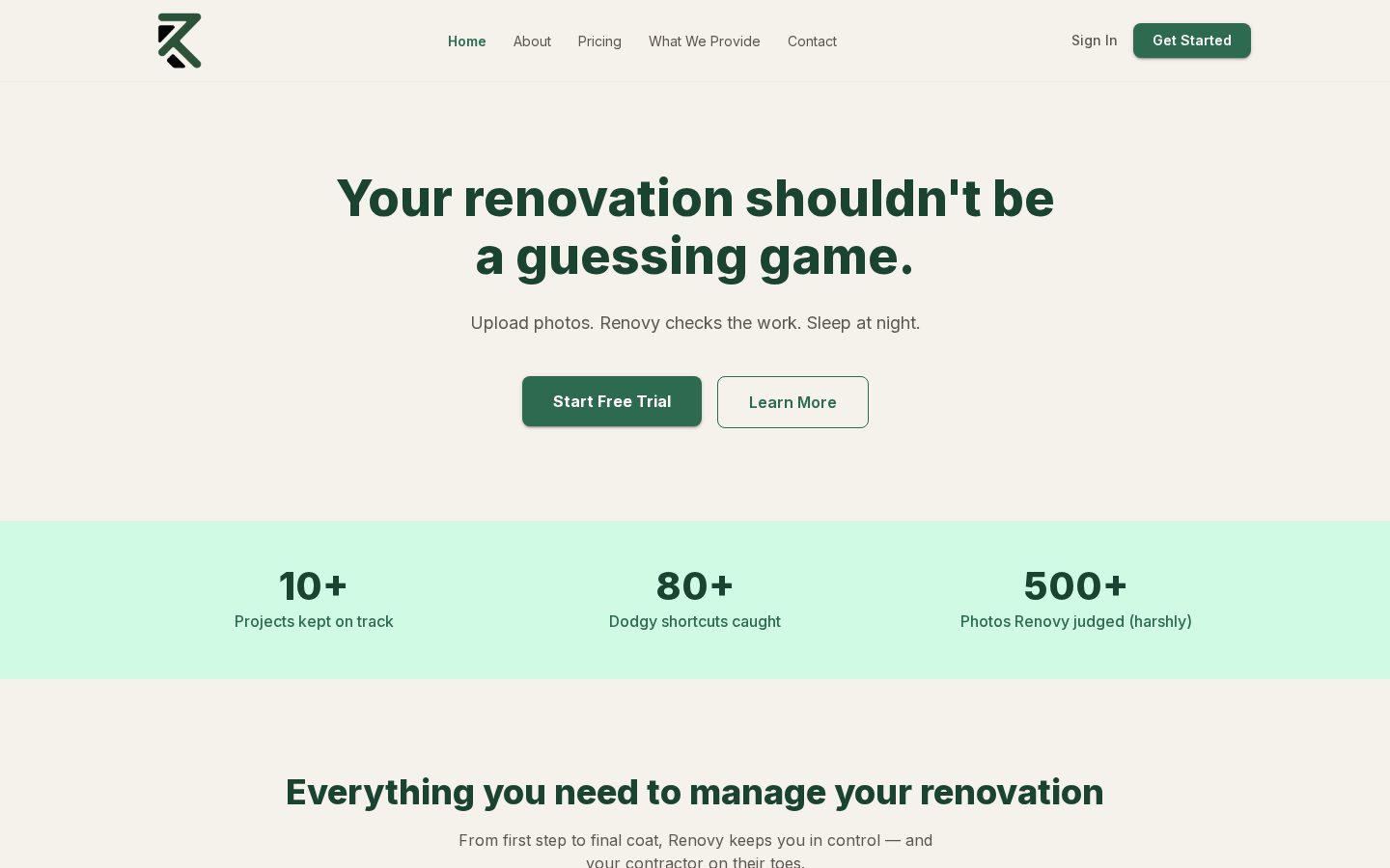 Renovy Homepage