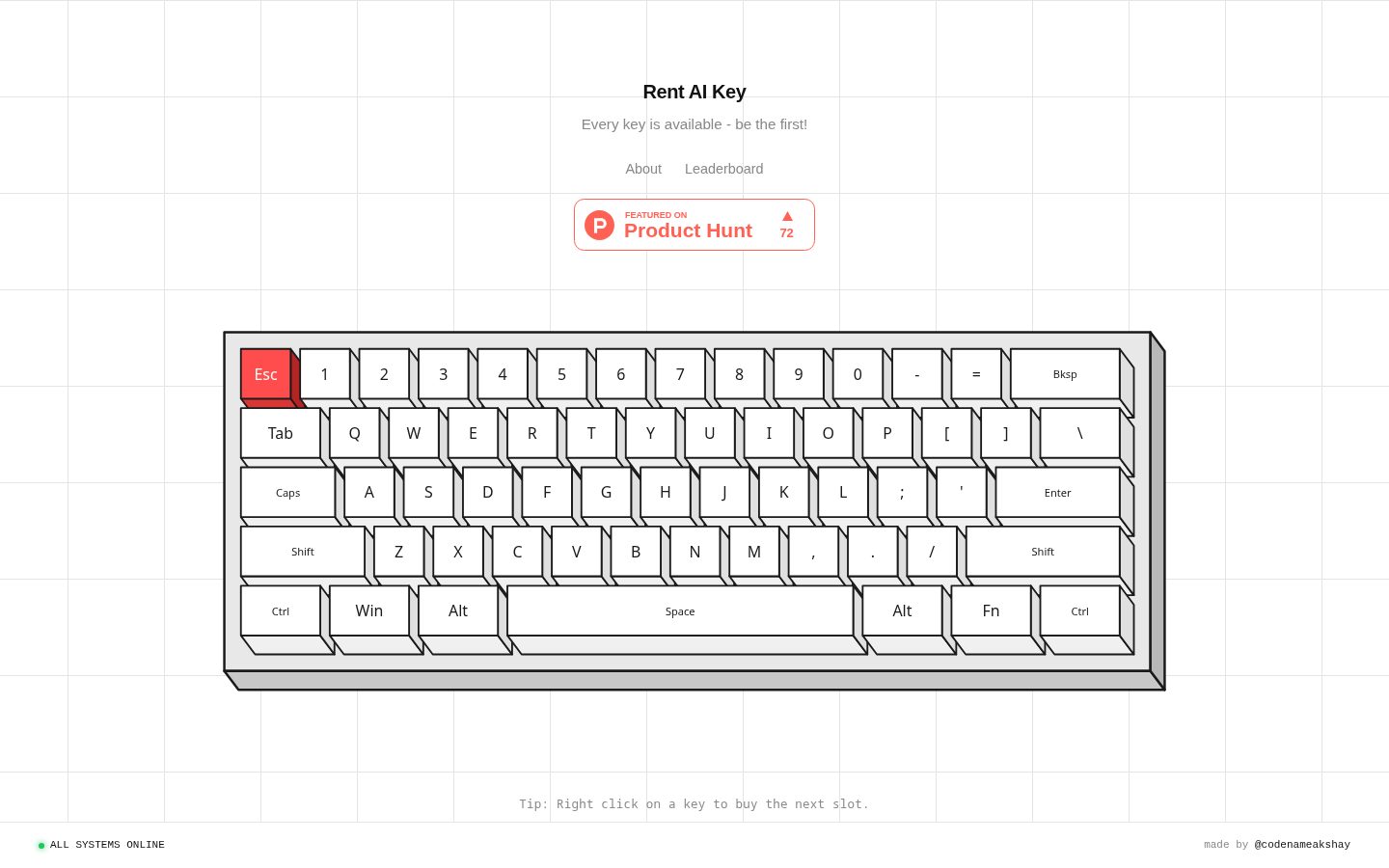 Rent AI Key Homepage