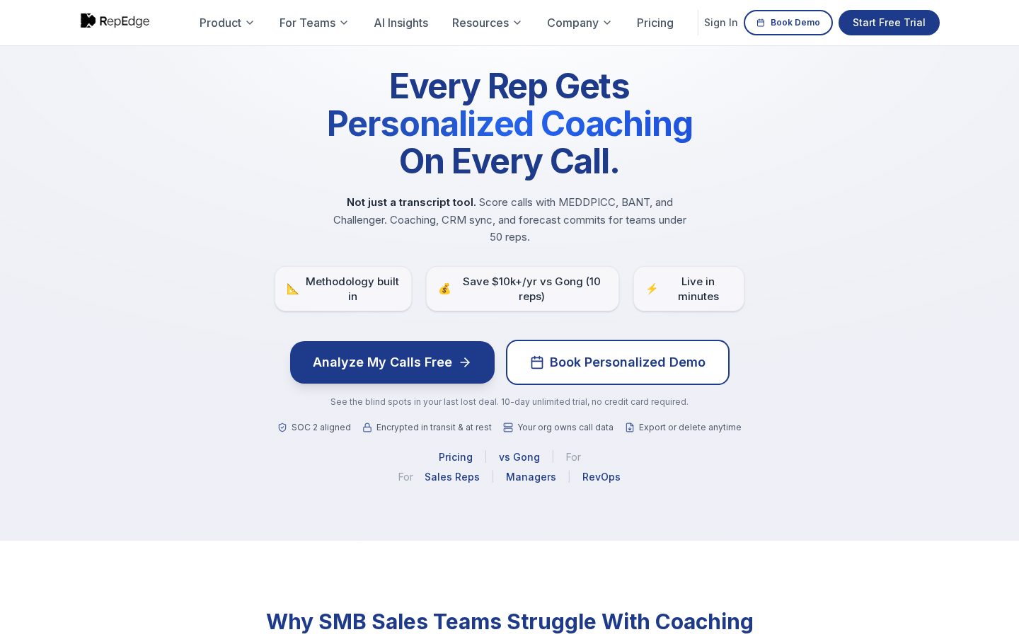 RepEdge.ai Homepage