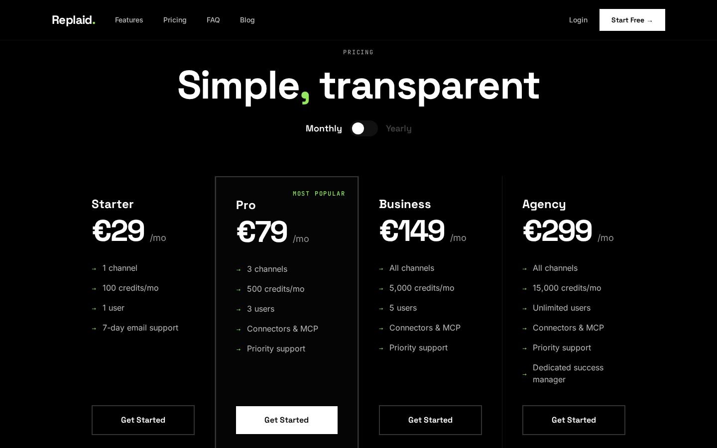 Replaid Pricing