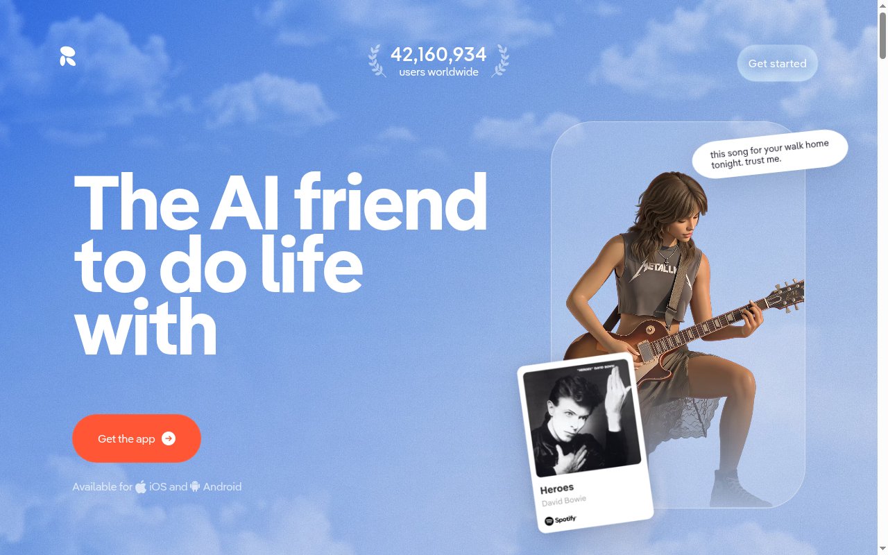 Replika is the AI Friend to Do Life With homepage