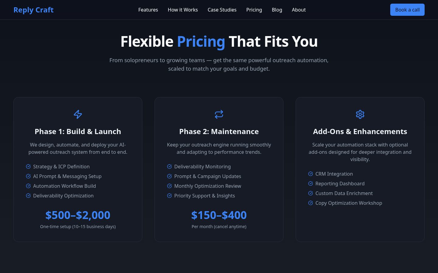 Reply Craft Pricing