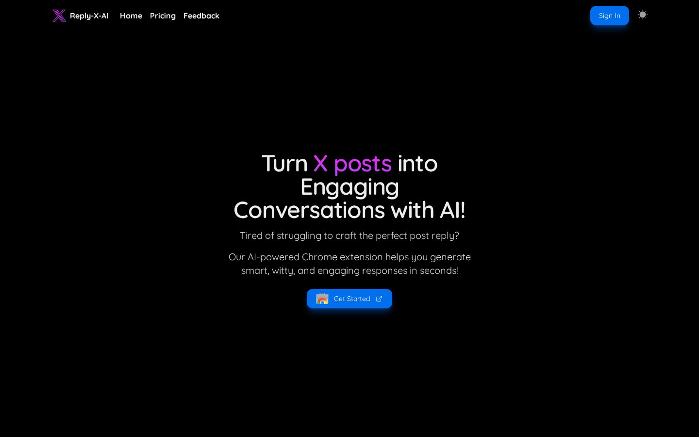 reply-x-ai Homepage