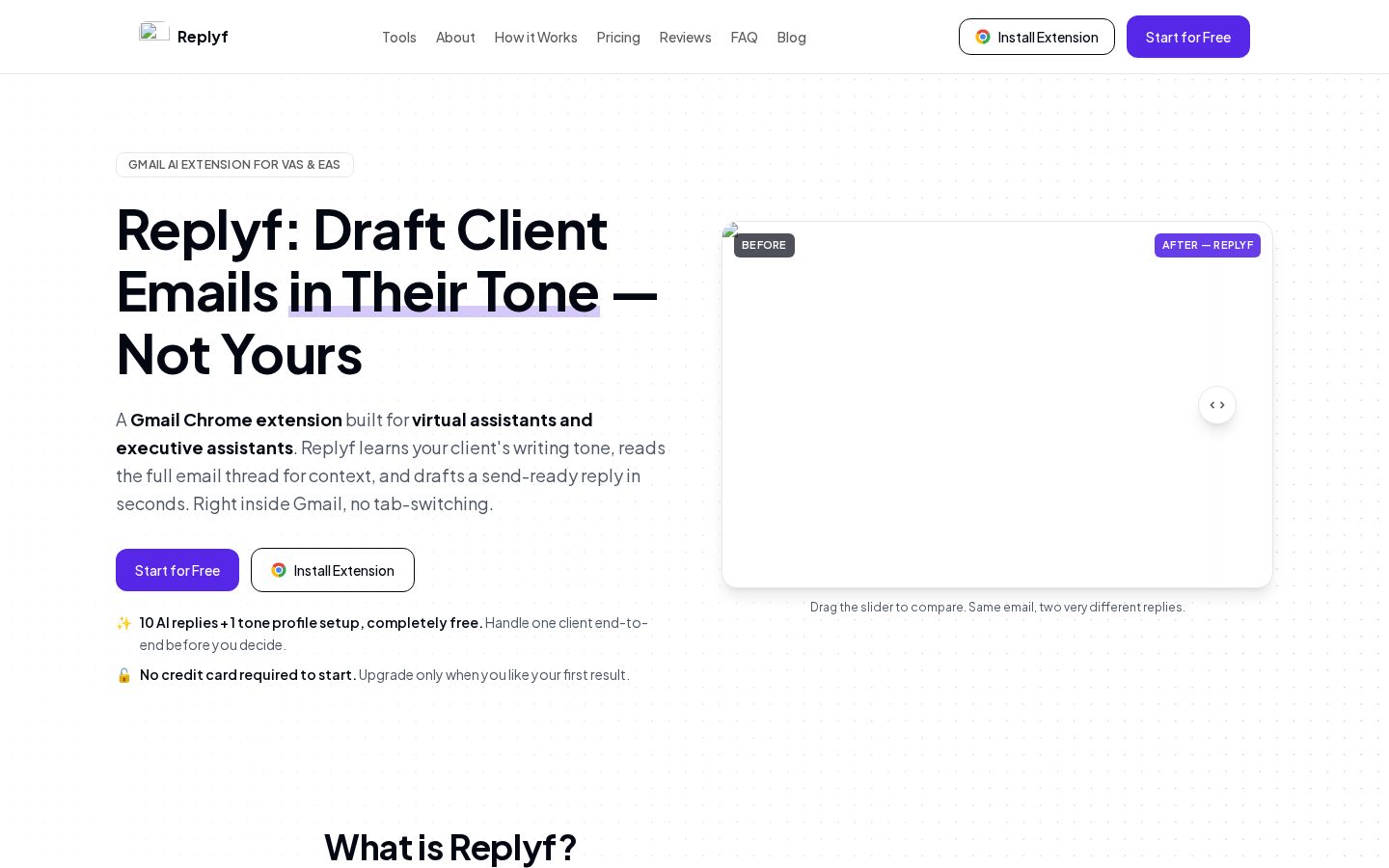 Replyf Homepage