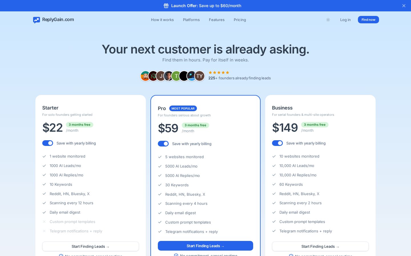 ReplyGain Pricing