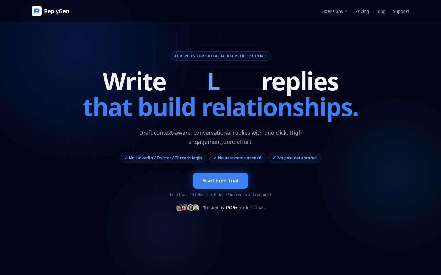 ReplyGen Homepage
