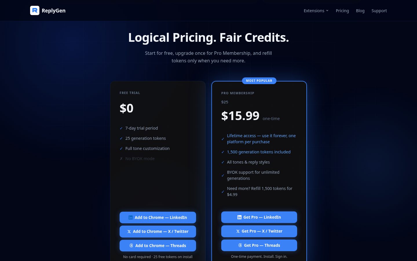 ReplyGen Pricing
