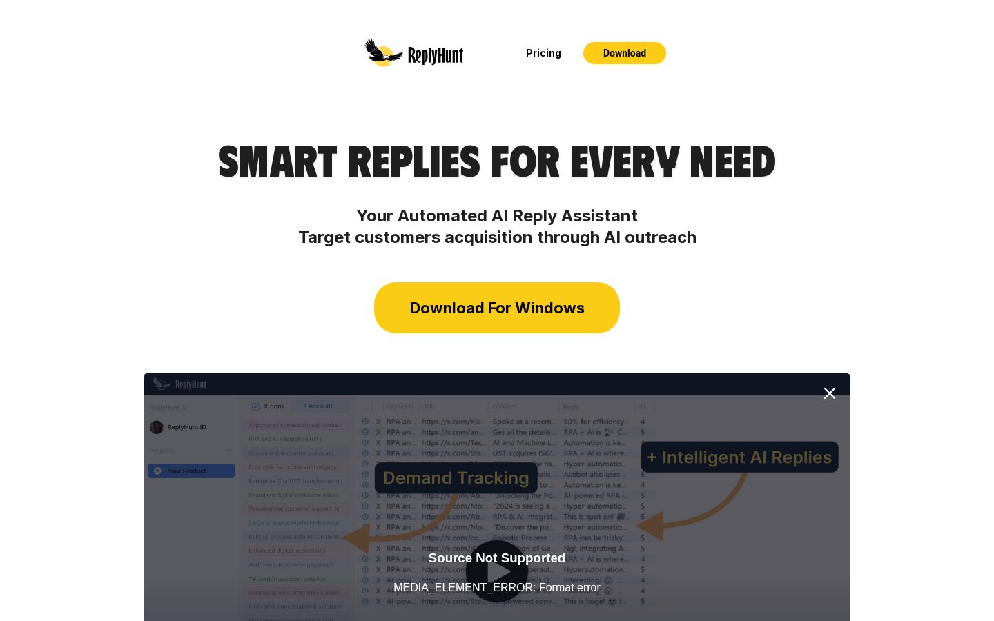 ReplyHunt Homepage