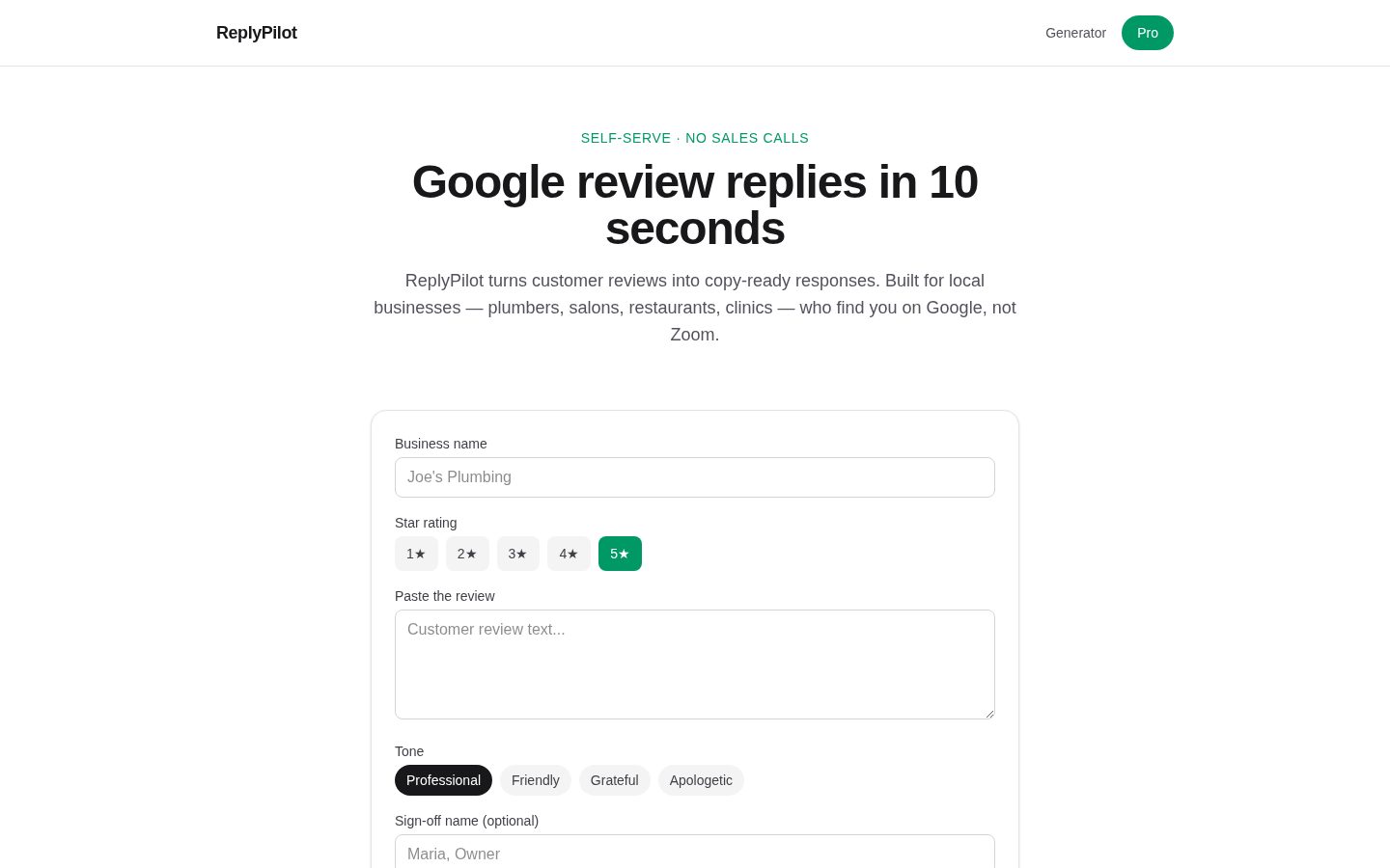 ReplyPilot Homepage
