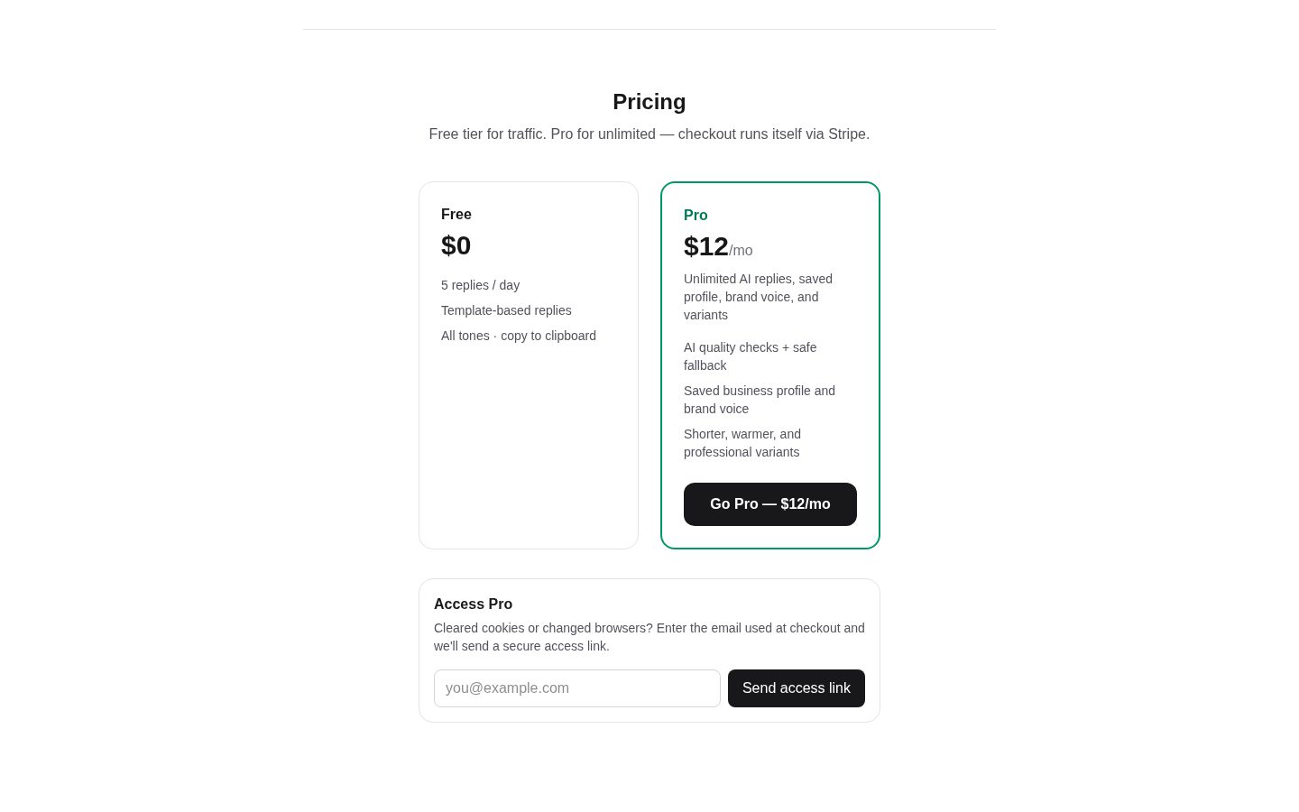 ReplyPilot Pricing
