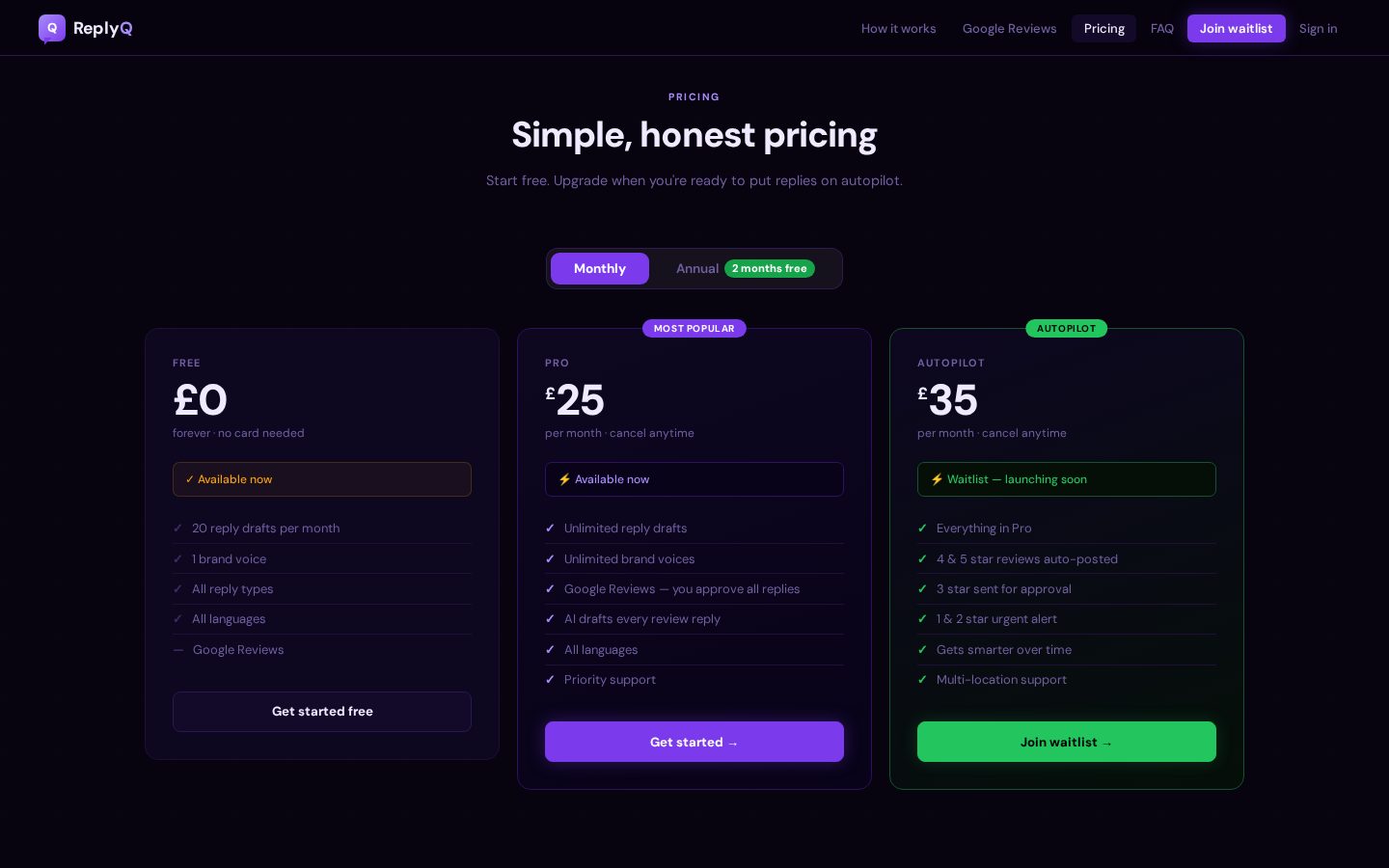 ReplyQ Pricing