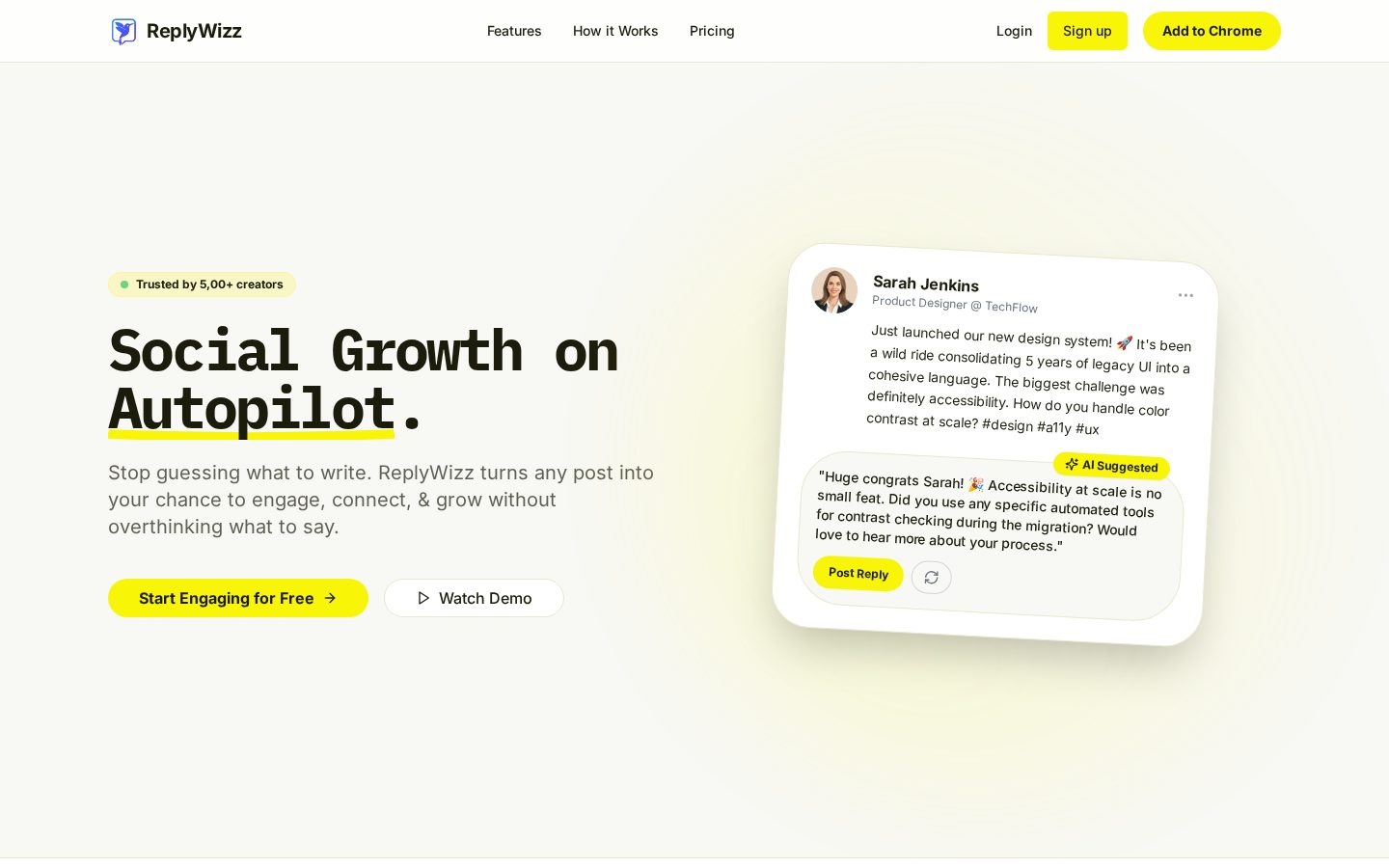 ReplyWizz Homepage