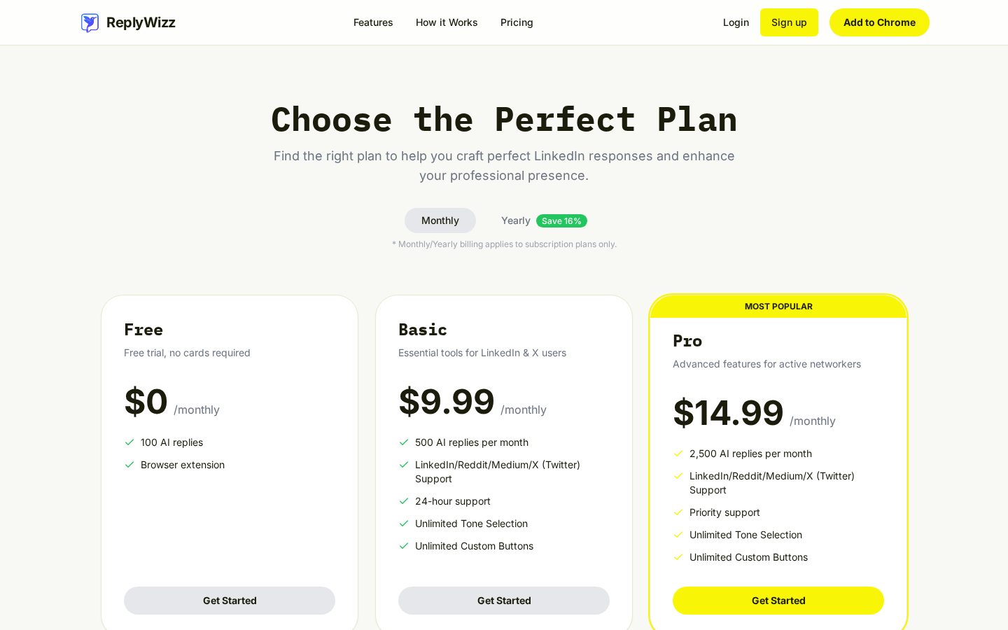 ReplyWizz Pricing
