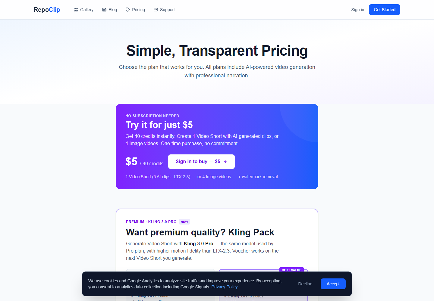 RepoClip pricing