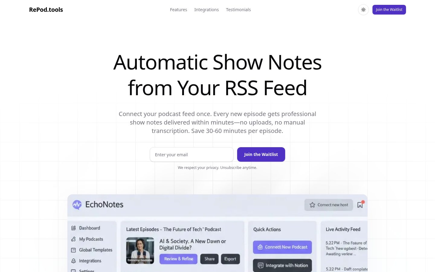 RePod.tools Homepage