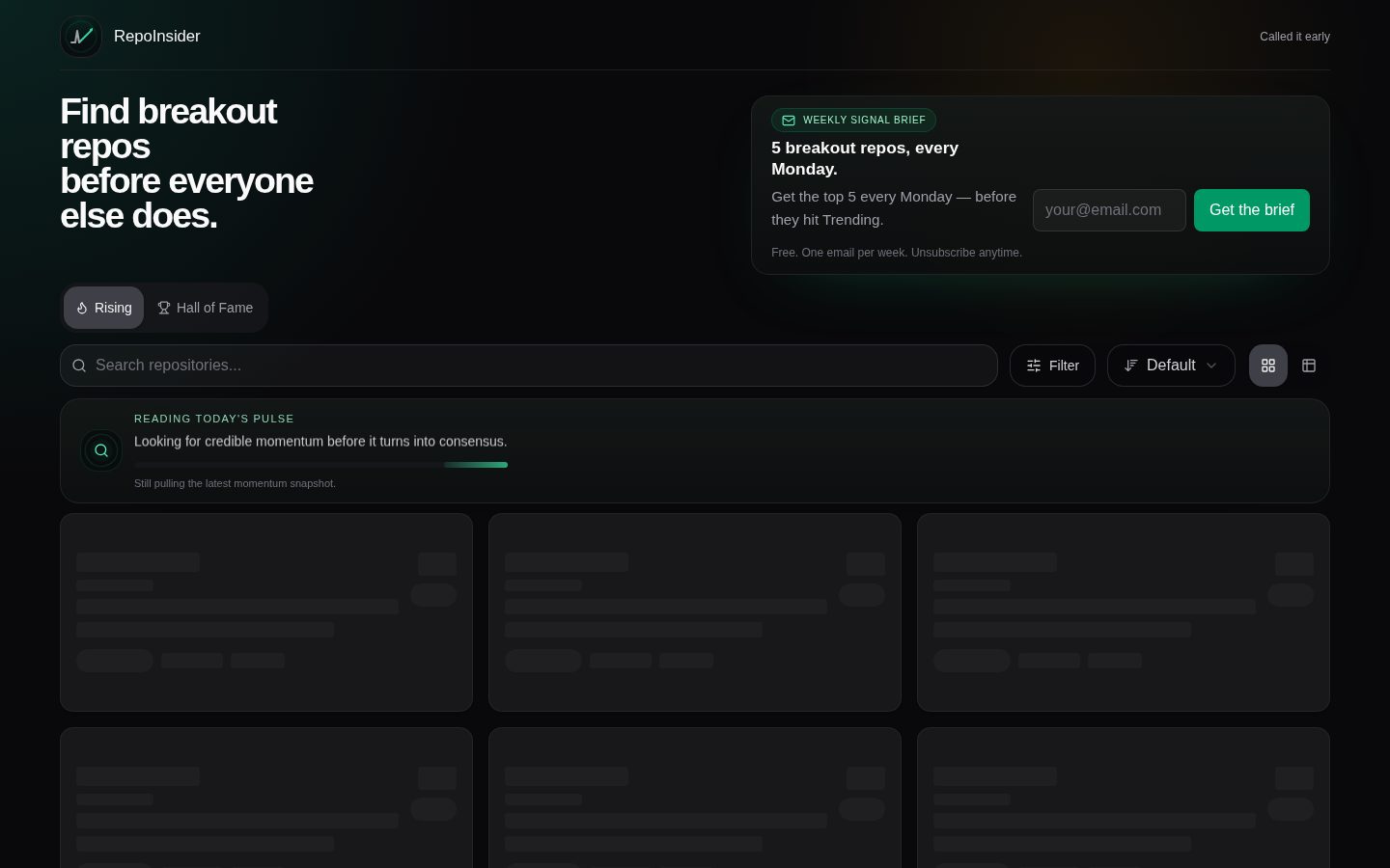 RepoInsider Homepage