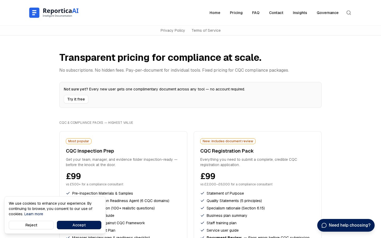 ReporticaAI Pricing
