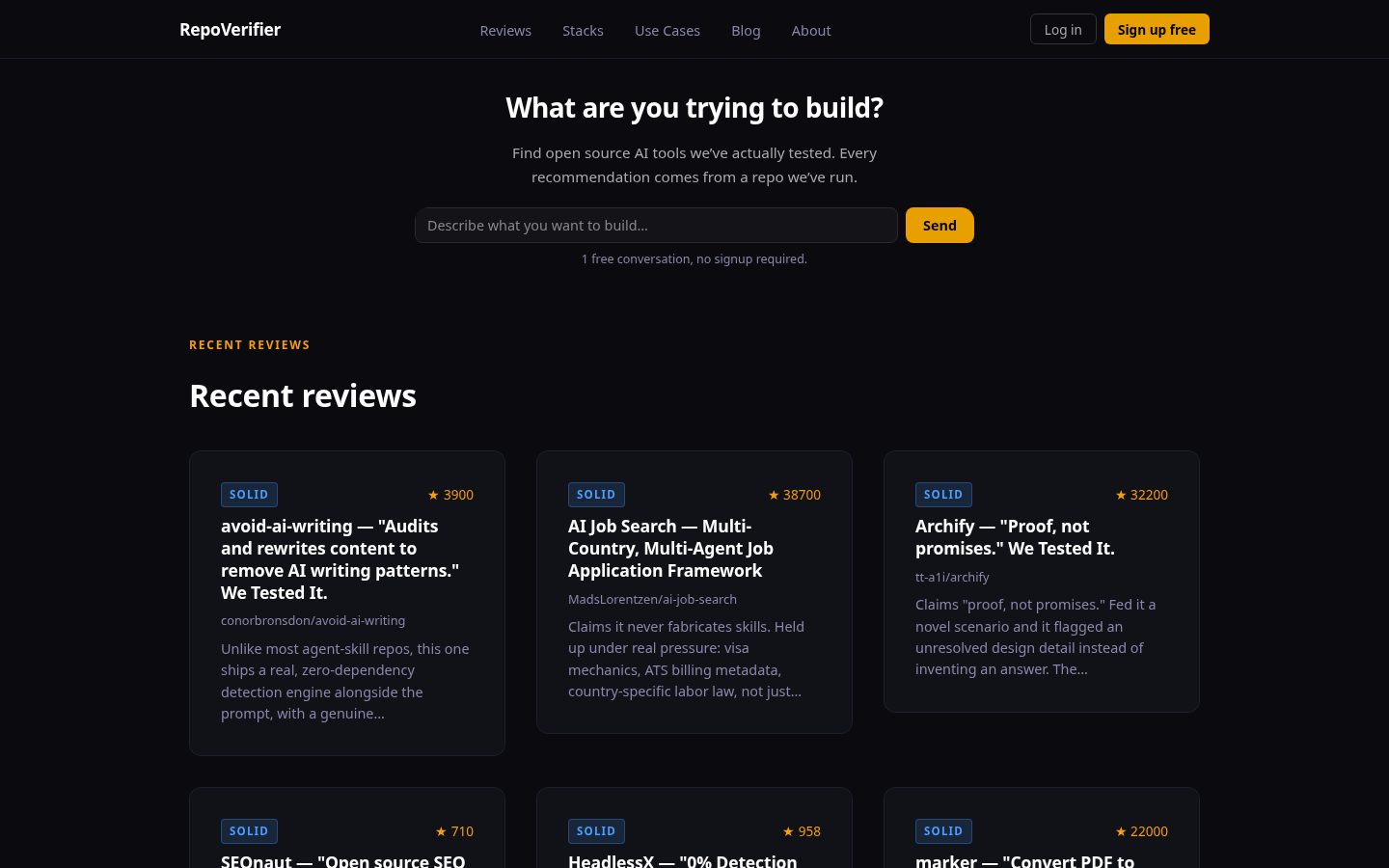 RepoVerifier Homepage