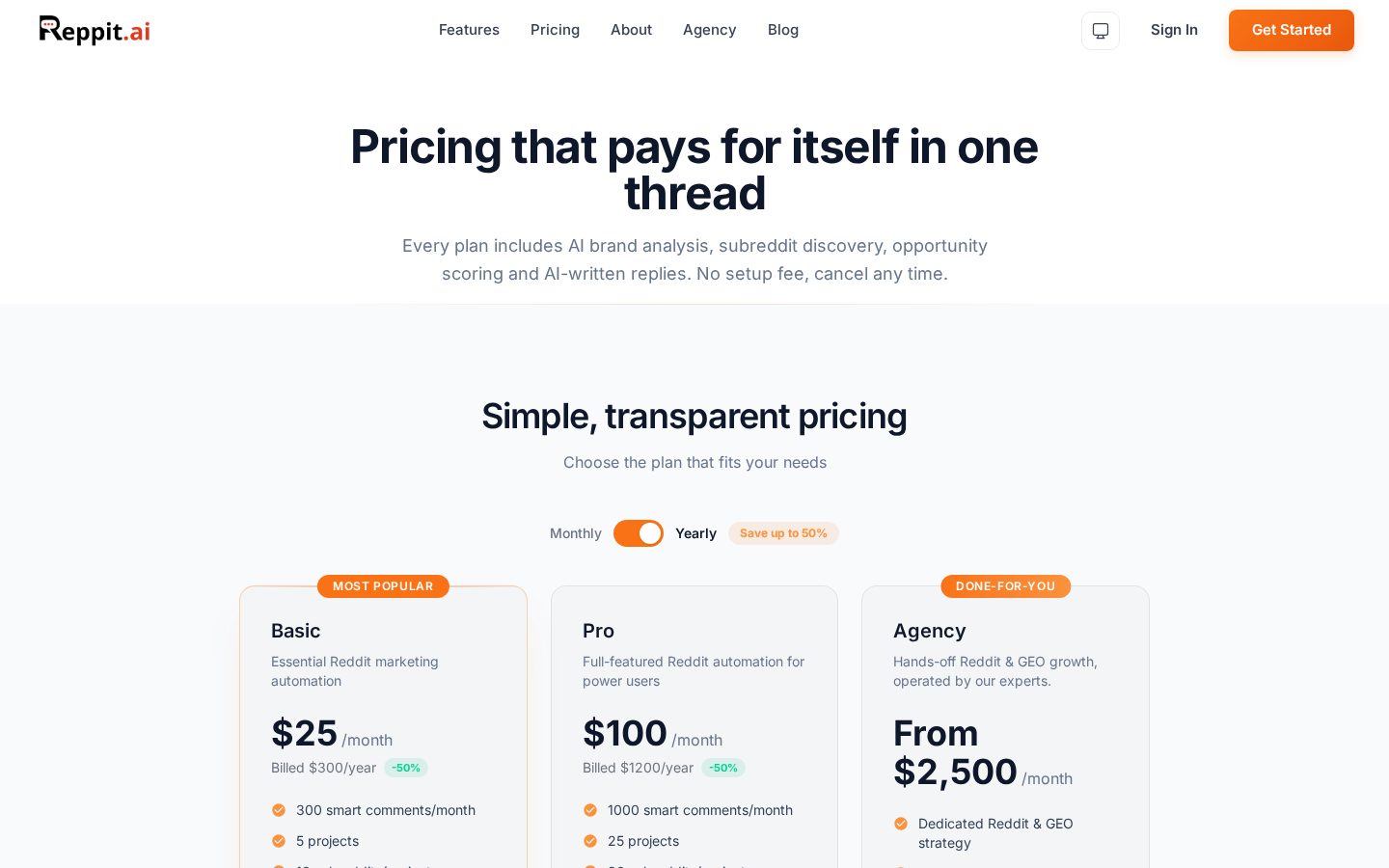 Reppit AI Pricing