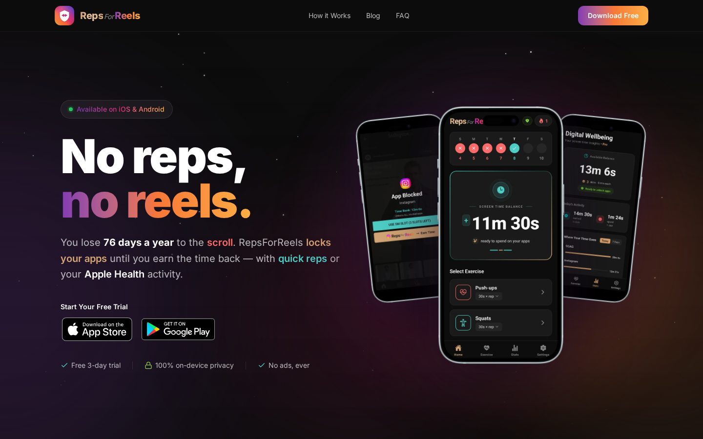 RepsForReels Homepage