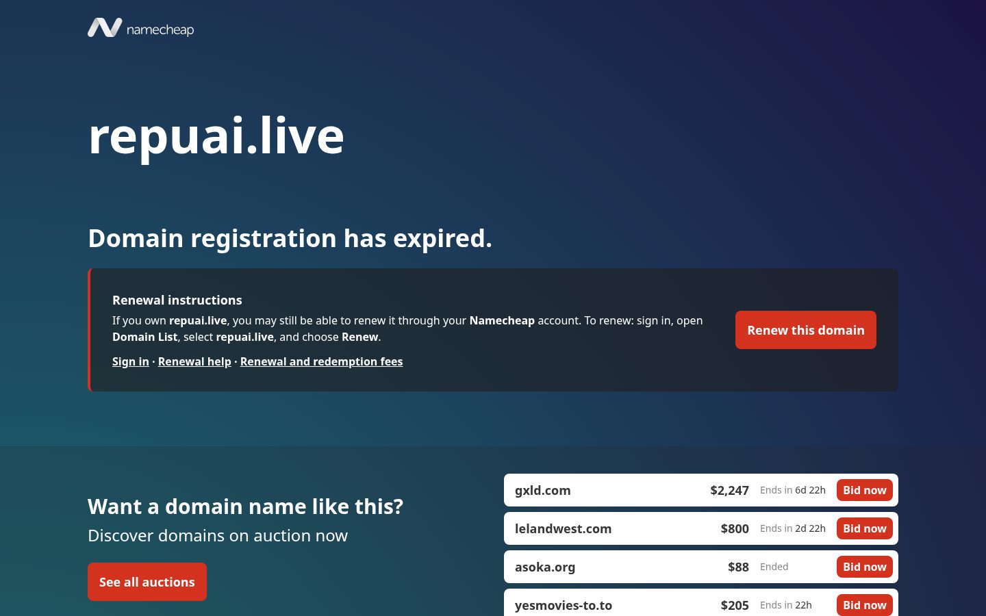 RepuAI Live Homepage