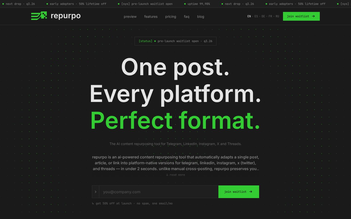 Repurpo Homepage