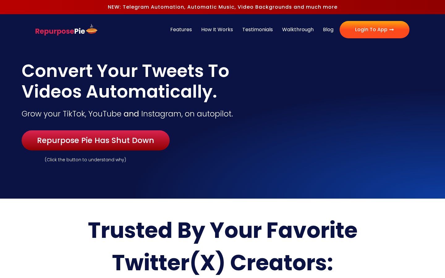 Repurpose Pie Homepage