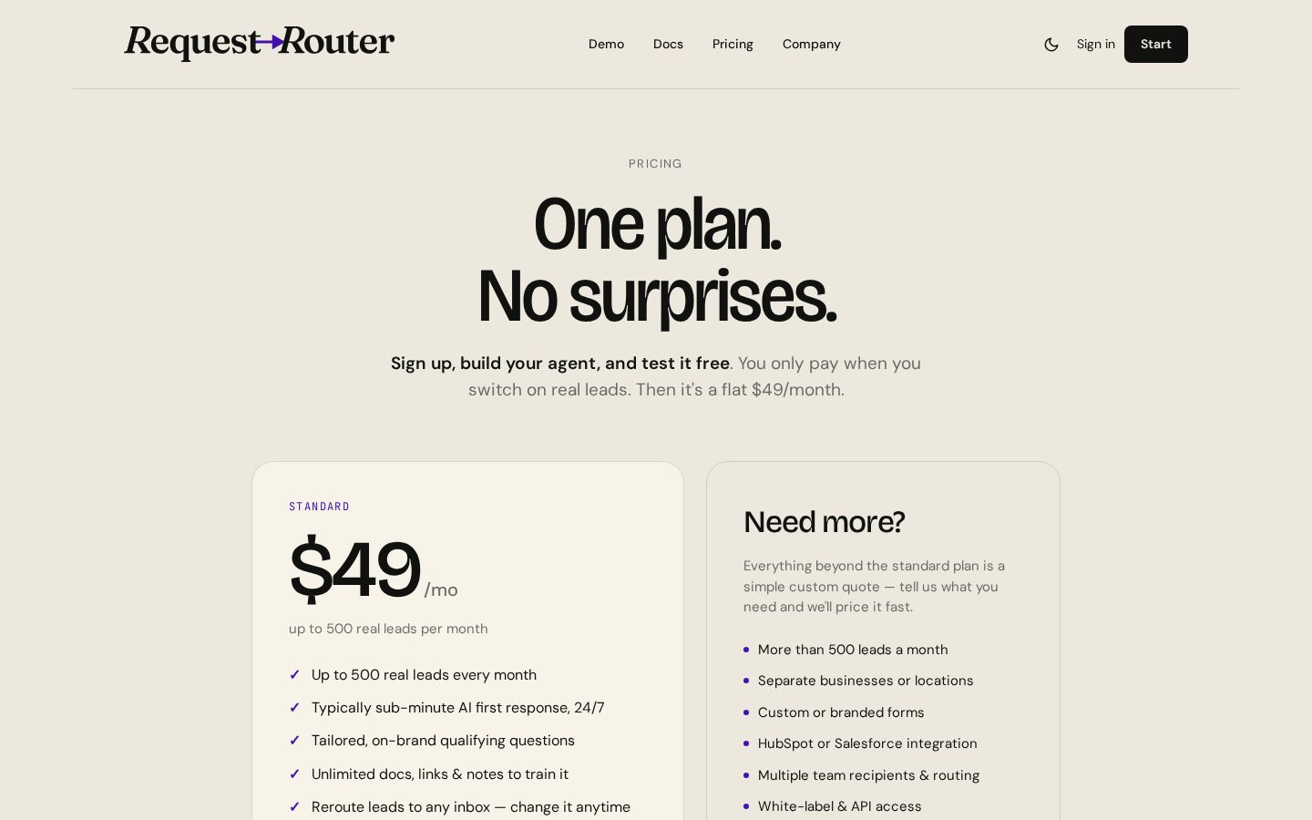 Request Router Pricing