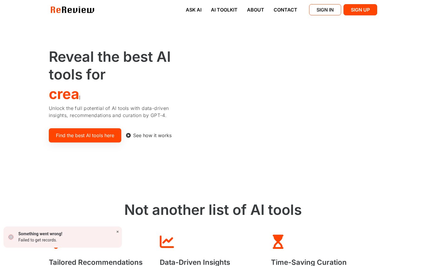 ReReview AI Homepage