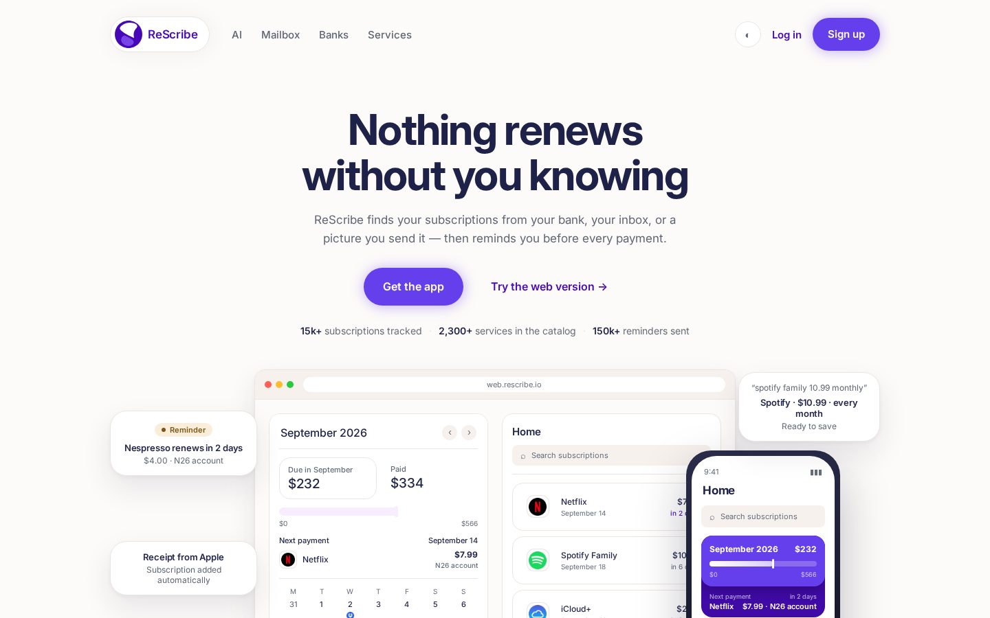 ReScribe Homepage