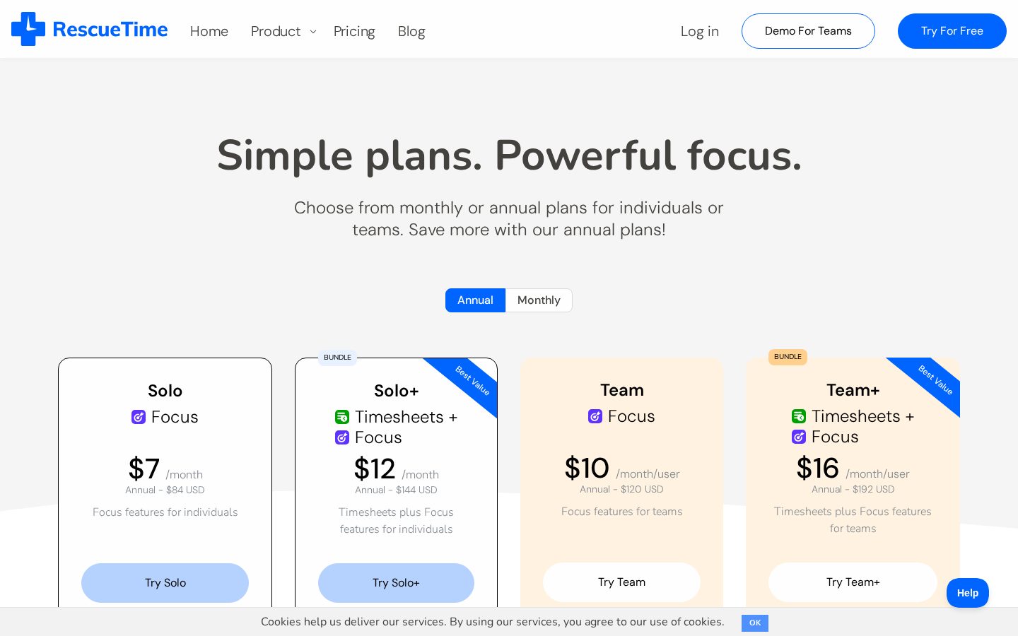 RescueTime Pricing