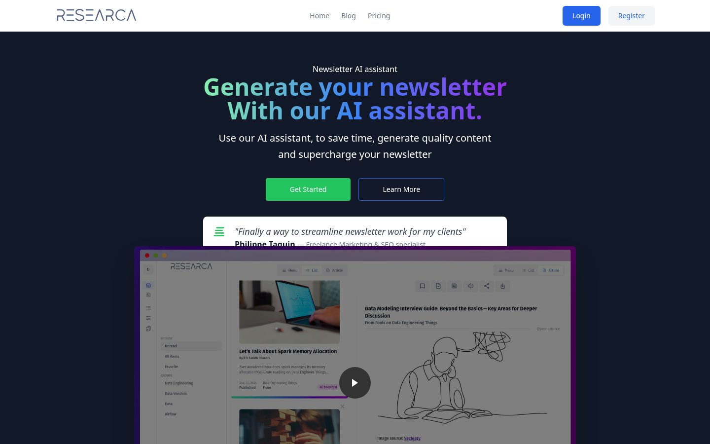 Researca Homepage