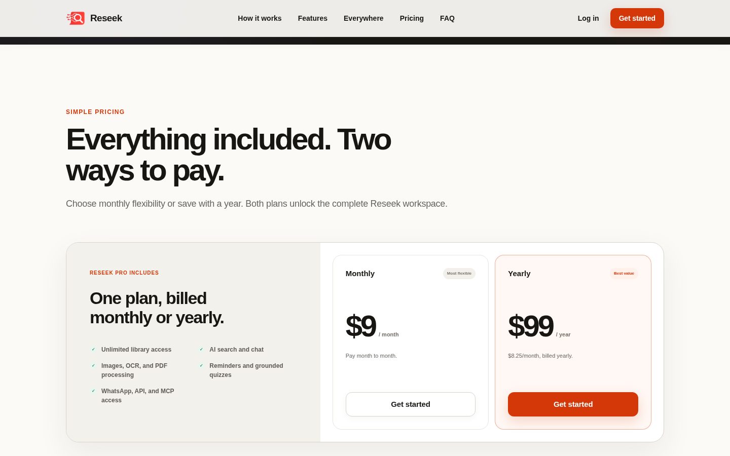 Reseek Pricing