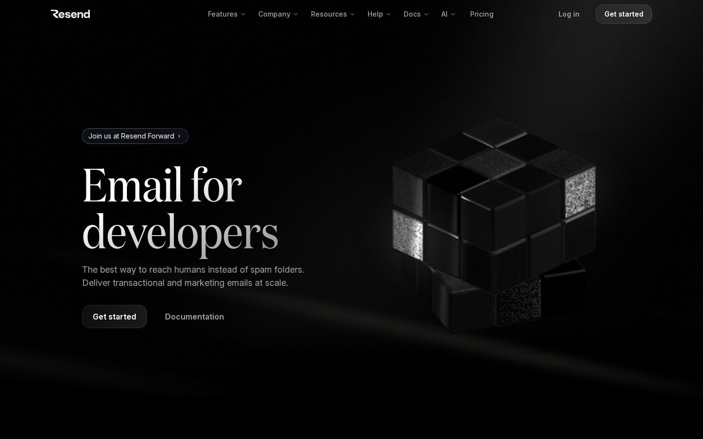 Resend CLI 2.0 Homepage