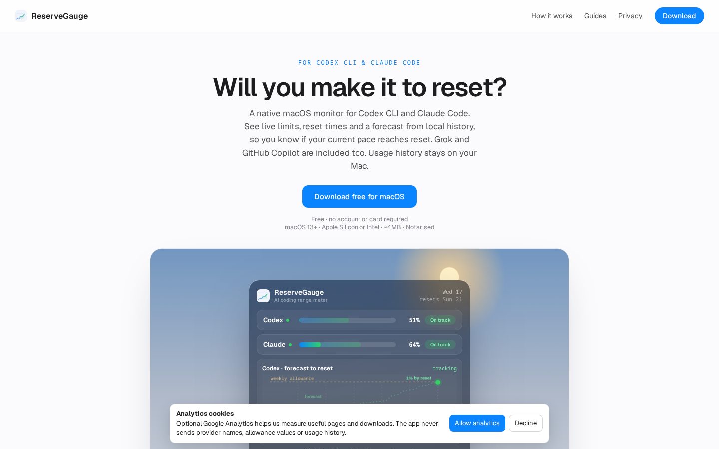 ReserveGauge Homepage