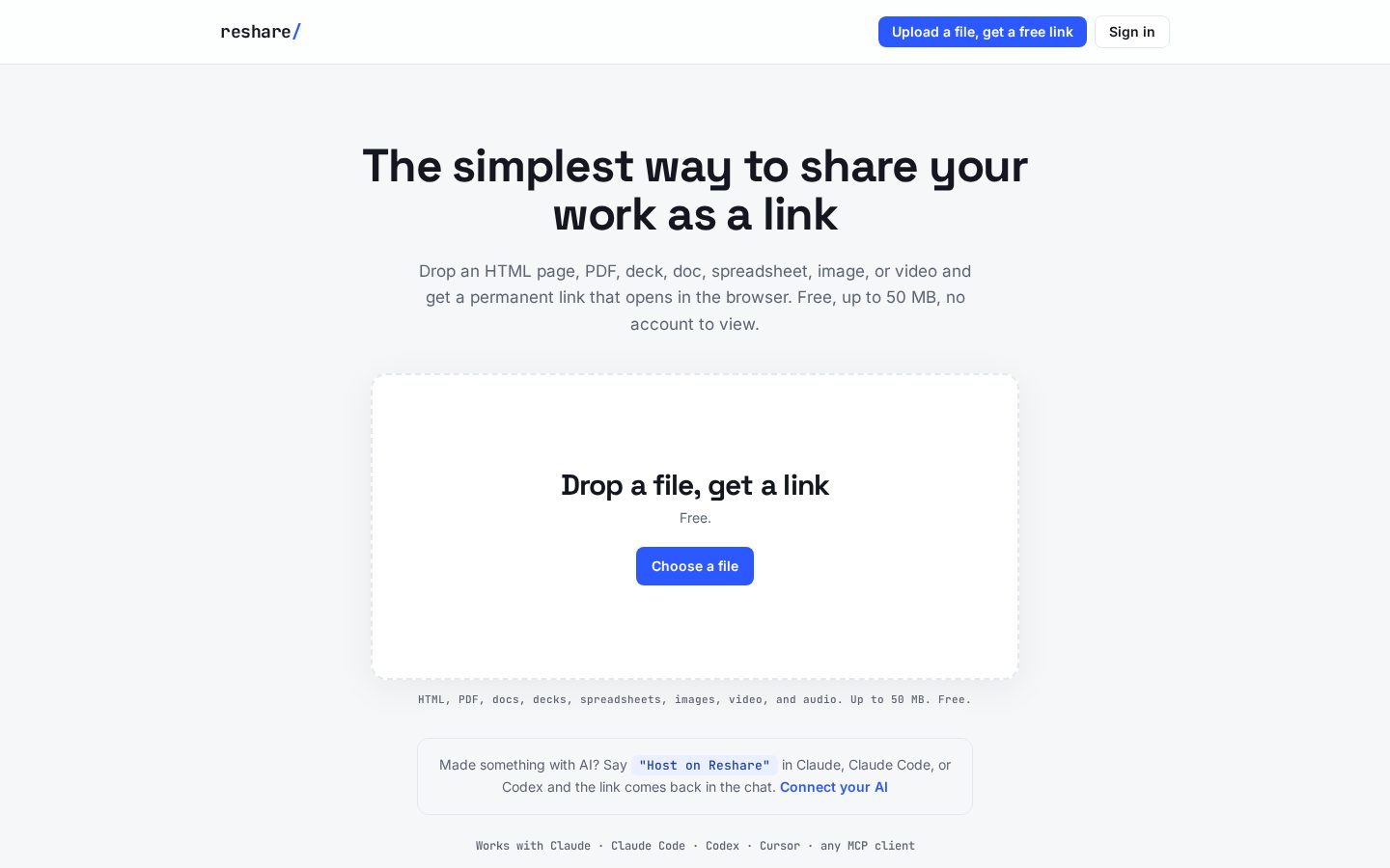 Reshare Homepage