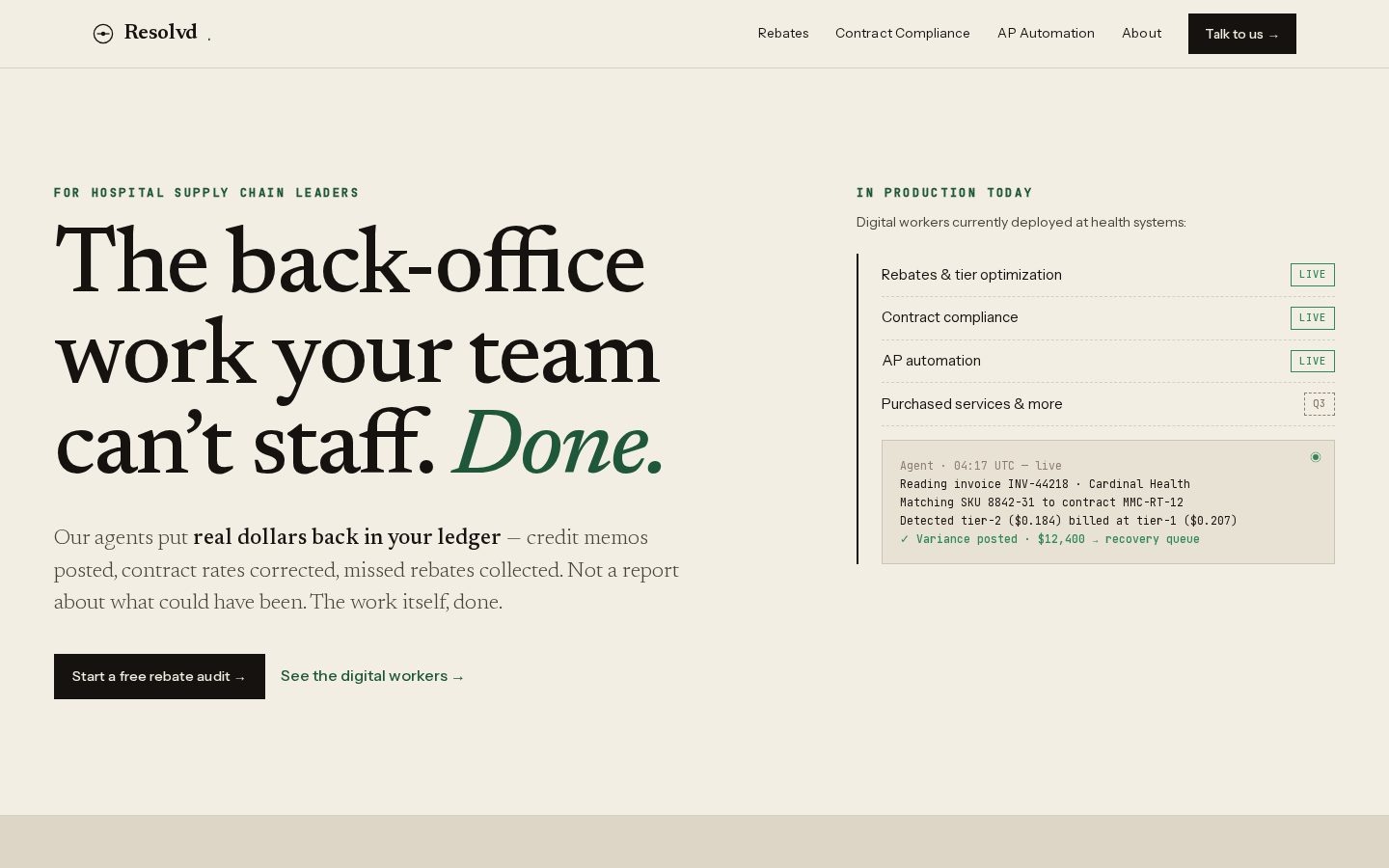 Resolvd Homepage