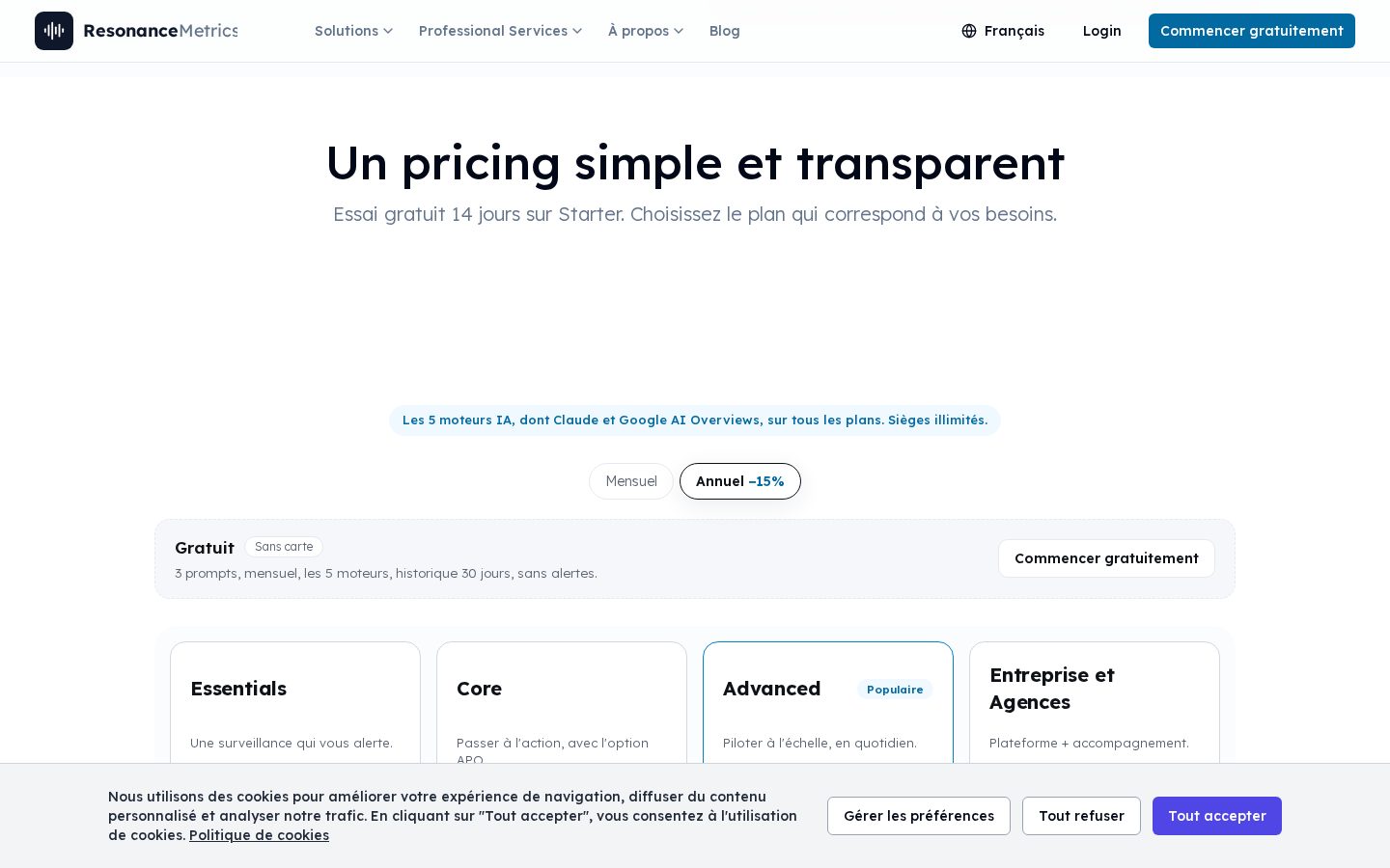 ResonanceMetrics Pricing