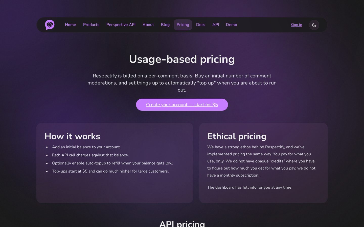 Respectify Pricing