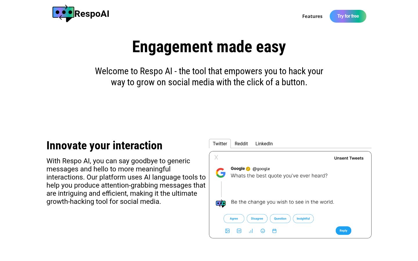 RespoAI Homepage
