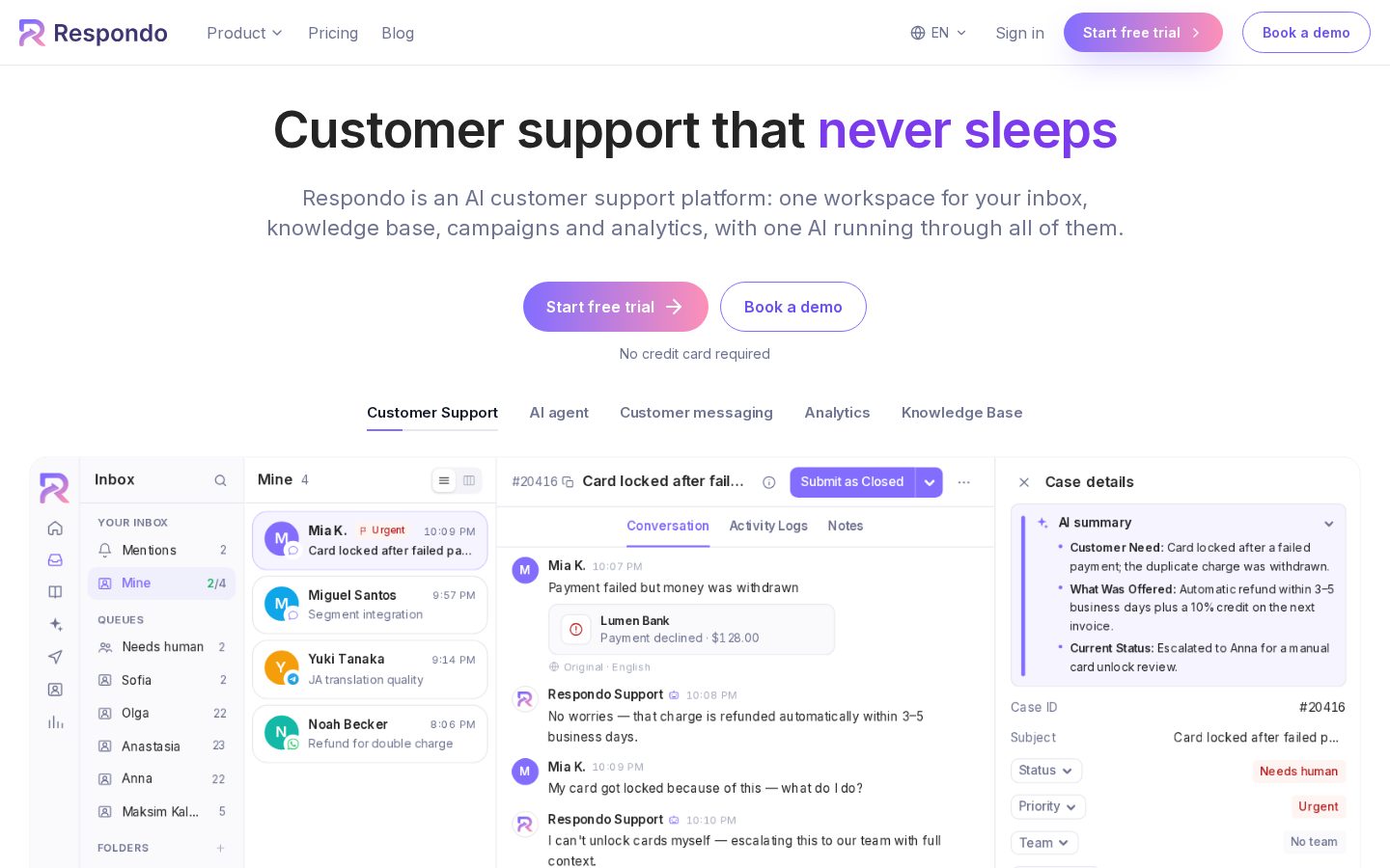 Respondo Homepage
