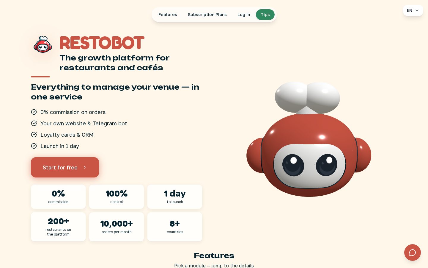 RESTOBOT Homepage
