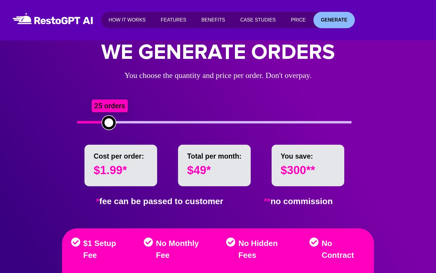 RestoGPT Pricing