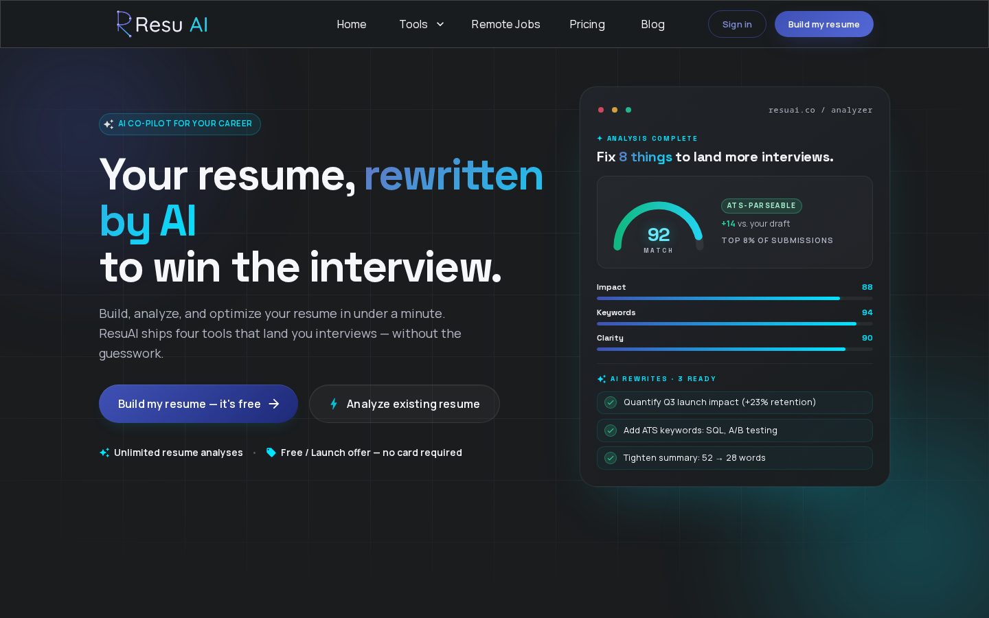 ResuAI Homepage