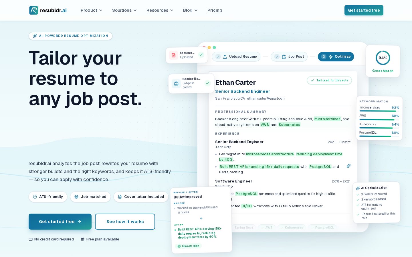 resubldr.ai Homepage