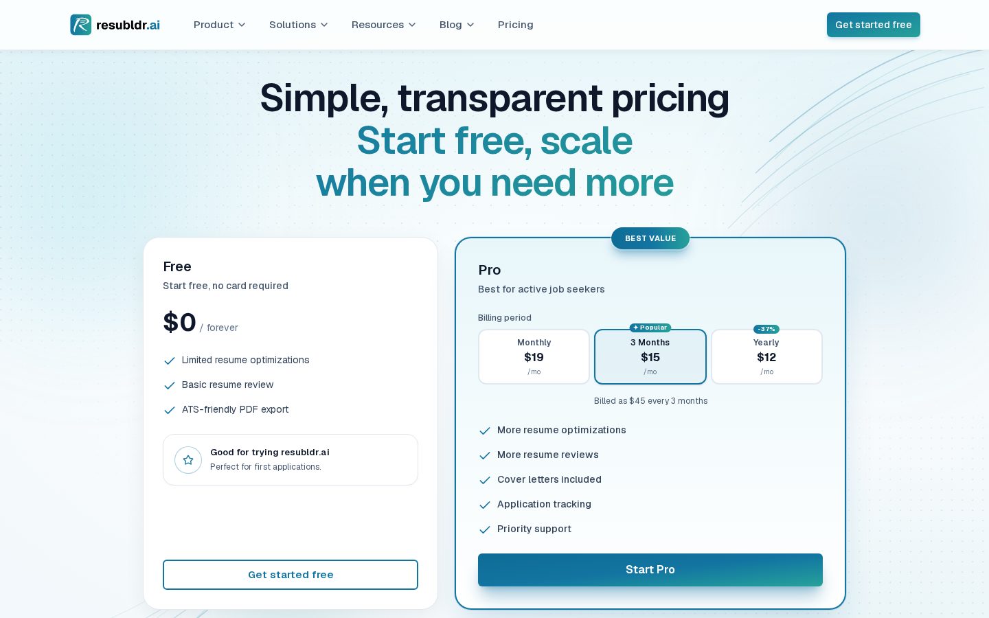 resubldr.ai Pricing